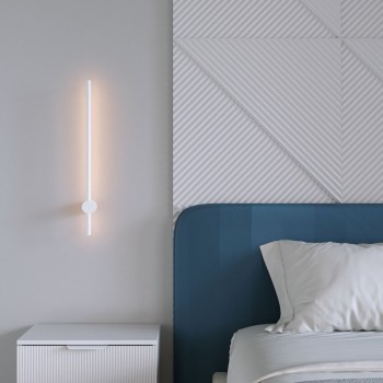 Φωτιστικό τοίχου Eftenbo pakoworld led μέταλλο λευκό Φ8x80εκ