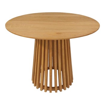 Τραπεζαρία Elaiza-Kenda I pakoworld σετ 3τεμ σε φυσική-μπεζ απόχρωση Φ80x75εκ