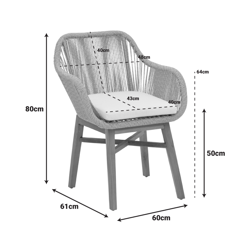 Τραπεζαρία Kalie-Kenda pakoworld σετ 7τεμ σε φυσική-μπεζ απόχρωση Φ80x75εκ