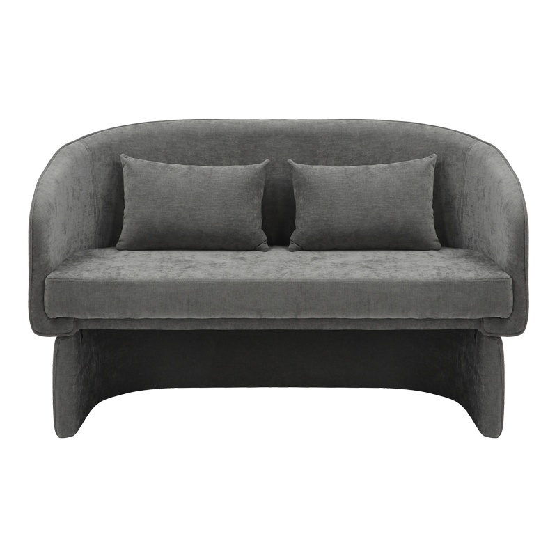 Καναπές διθέσιος Playmob pakoworld ύφασμα σε γκρι απόχρωση 65x128x79εκ