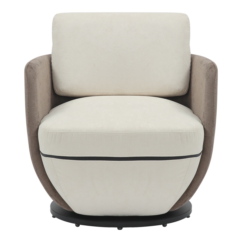 Πολυθρόνα περιστρεφόμενη Coupa pakoworld ύφασμα σε μπεζ απόχρωση 75x77x79εκ