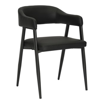 Πολυθρόνα Sezan pakoworld pu σε μαύρη απόχρωση 56x55x78εκ