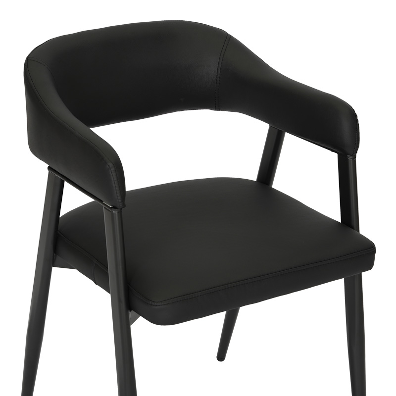 Πολυθρόνα Sezan pakoworld pu σε μαύρη απόχρωση 56x55x78εκ