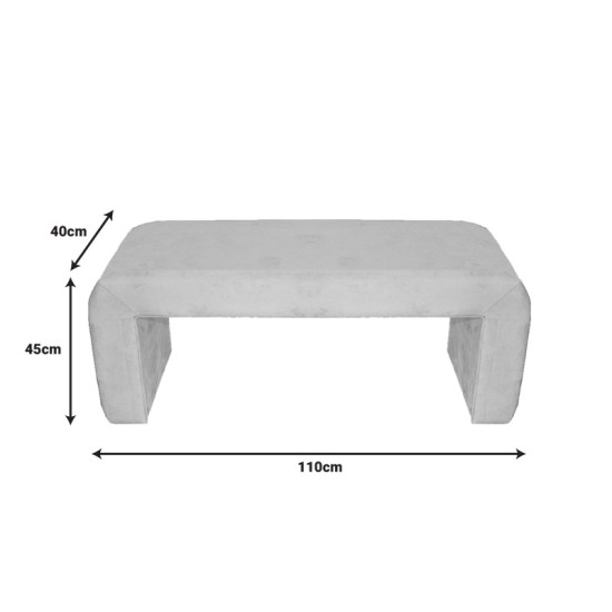 Σκαμπό Gagga Inart βελούδο σε πράσινη απόχρωση 110x40x45εκ Σκαμπό Gagga Inart βελούδο ύφασμα σε πράσινη απόχρωση 110x40x45εκ