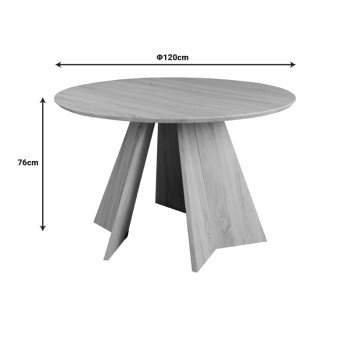 Τραπέζι Bibble pakoworld mdf σε καρυδί απόχρωση Φ120x76εκ