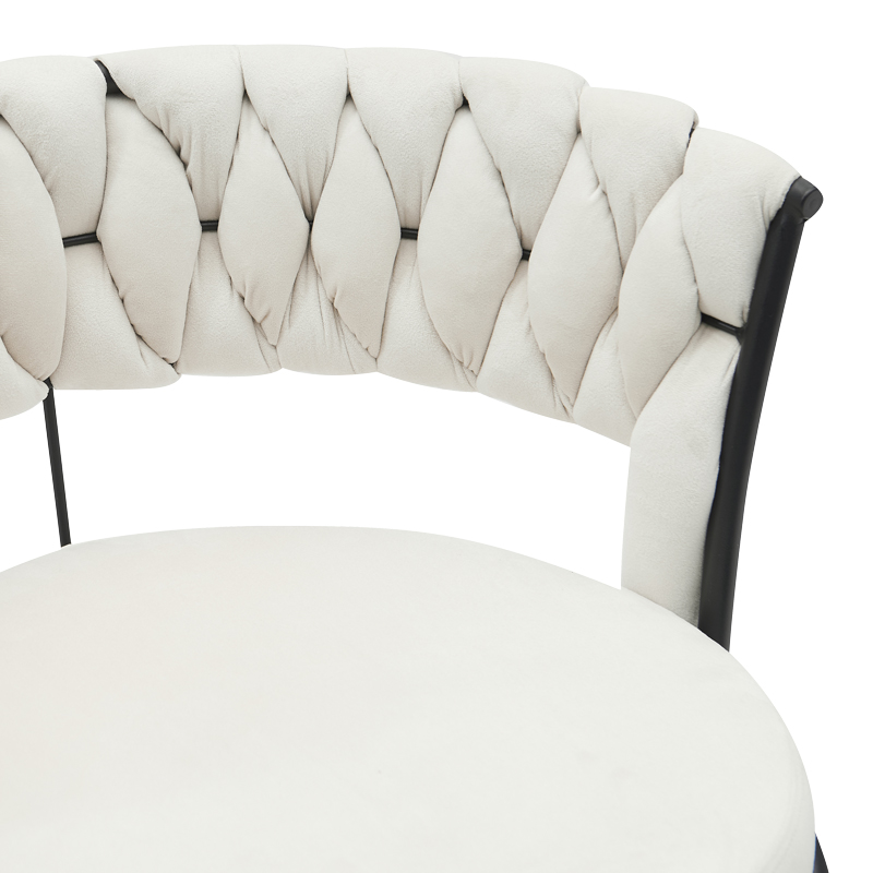 Σκαμπό μπαρ Erosa pakoworld περιστρεφόμενο σε μπεζ βελούδο με μαύρα πόδια μέταλλο 58x55x90εκ