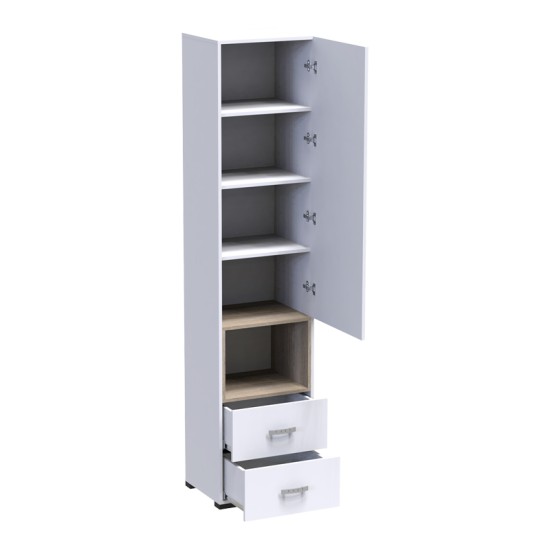 Βιτρίνα-στήλη Toscana pakoworld σε λευκή απόχρωση 50x42x222.5εκ Ντουλάπα Toscana pakoworld μελαμίνη σε λευκή απόχρωση 50x42x222.5εκ
