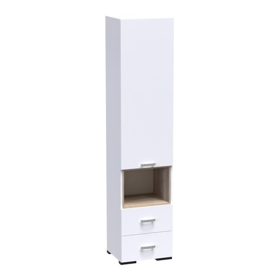 Βιτρίνα-στήλη Toscana pakoworld σε λευκή απόχρωση 50x42x222.5εκ Ντουλάπα Toscana pakoworld μελαμίνη σε λευκή απόχρωση 50x42x222.5εκ