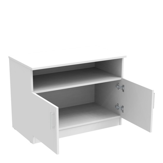 Ντουλάπι χαμηλό Galdow pakoworld σε λευκή απόχρωση 80x45x60εκ Κομοδίνο Galdow pakoworld μελαμίνη σε λευκή απόχρωση 80x45x60εκ