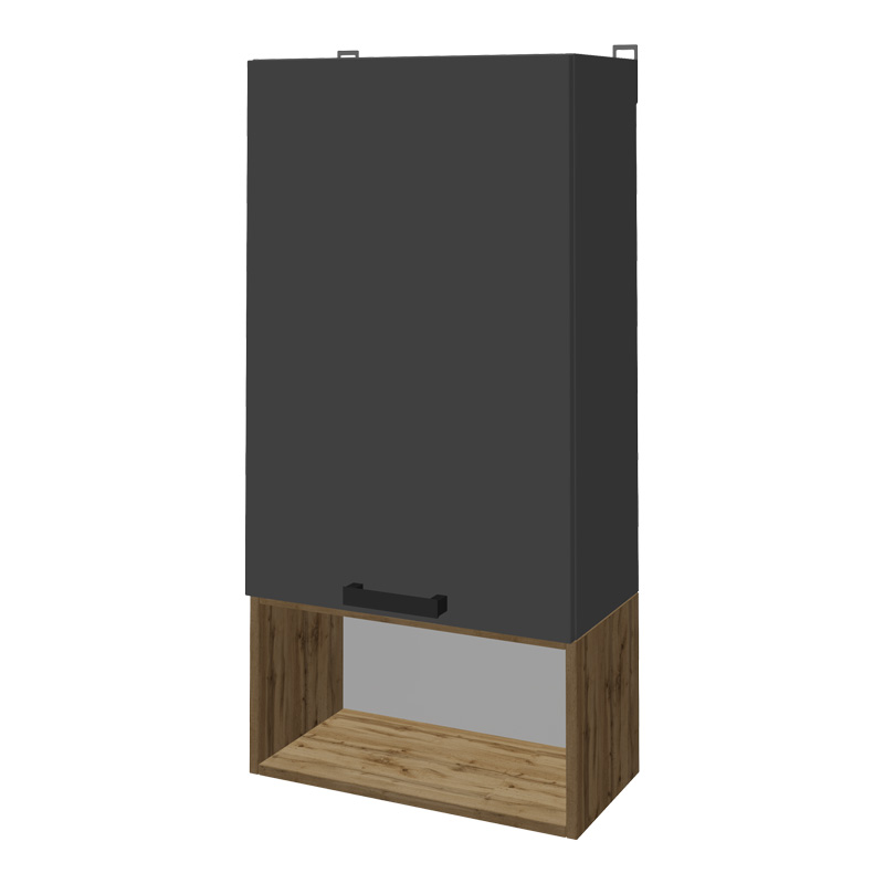 Σύνθετο σαλονιού  Poelfy pakoworld σε ανθρακί-oak απόχρωση 170x37.5x42εκ