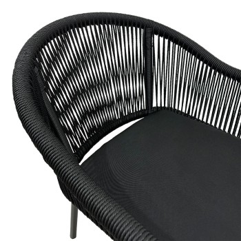 Πολυθρόνα αλουμινίου Legana pakoworld ανθρακί σκελετός- rattan 56x66x82εκ