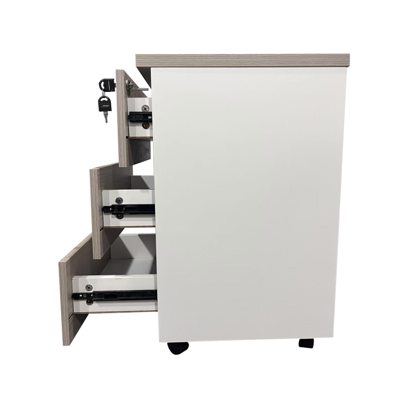 Συρταριέρα γραφείου τροχήλατη Armadi pakoworld σε γκρι-λευκή απόχρωση 40x40x55εκ