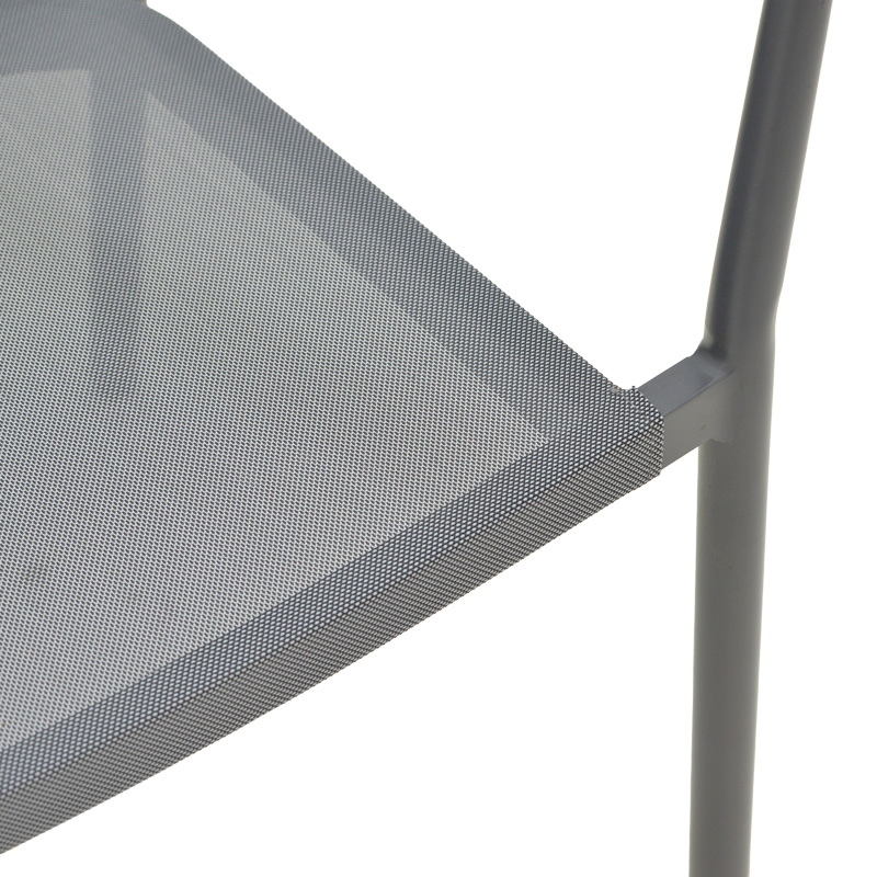 Πολυθρόνα αλουμινίου Convince pakoworld στοιβαζόμενη με γκρι σκελετό-textilene-pe rattan 56x63x82εκ