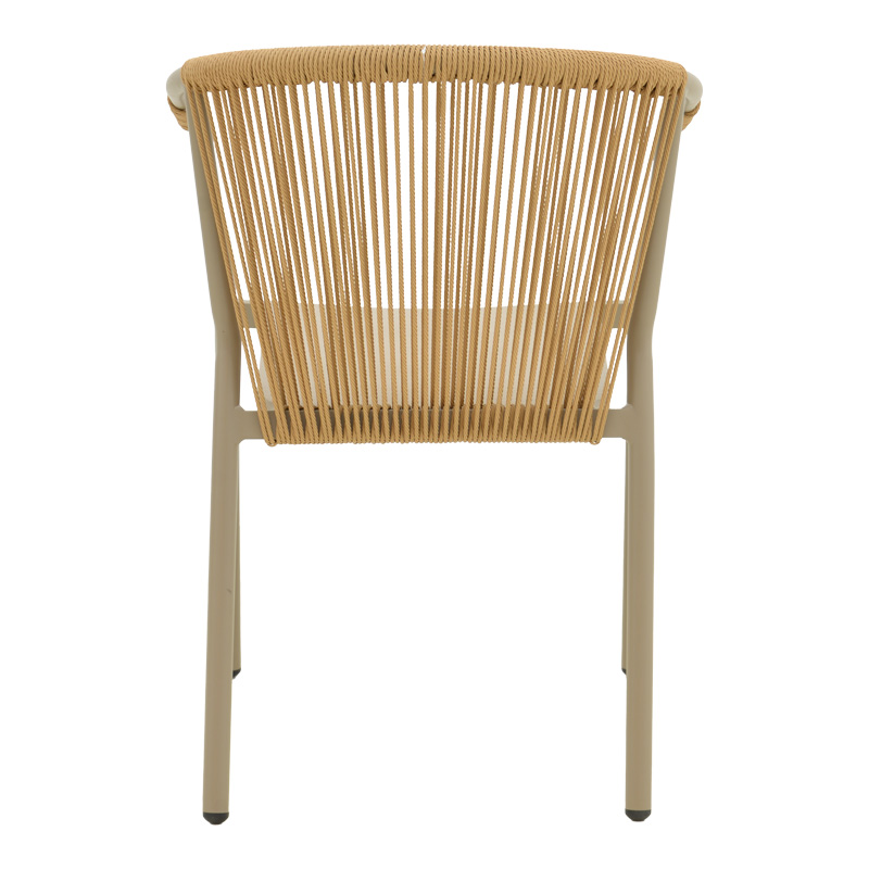 Πολυθρόνα αλουμινίου Convince pakoworld στοιβαζόμενη με καφέ σκελετό-textilene-pe rattan 56x63x82εκ