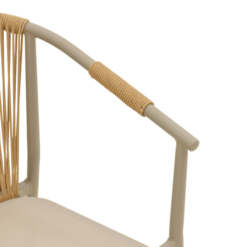 Πολυθρόνα αλουμινίου Convince pakoworld στοιβαζόμενη με καφέ σκελετό-textilene-pe rattan 56x63x82εκ