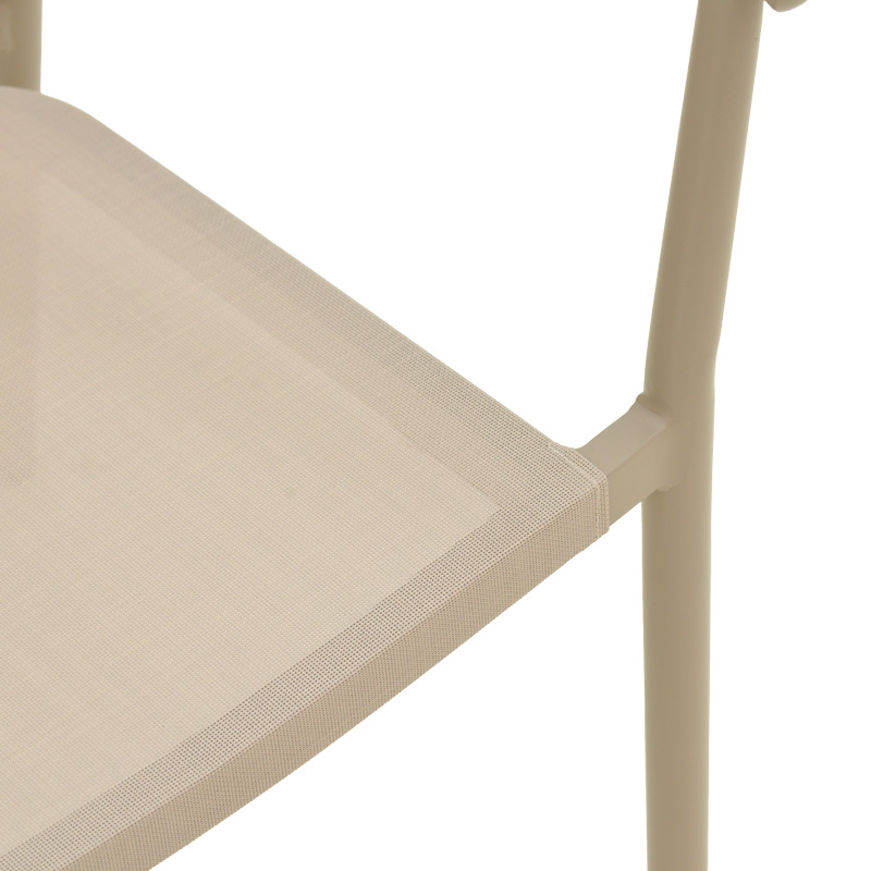 Πολυθρόνα αλουμινίου Convince pakoworld στοιβαζόμενη με καφέ σκελετό-textilene-pe rattan 56x63x82εκ