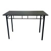 Τραπεζαρία Roza II pakoworld σετ 5τμχ mdf σε μαύρη απόχρωση με μαύρα μεταλλικά πόδια 110x60x74εκ