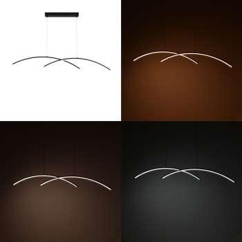 Φωτιστικό οροφής δίφωτο led Frenzie pakoworld μέταλλο σε μαύρη απόχρωση 70x2x10εκ