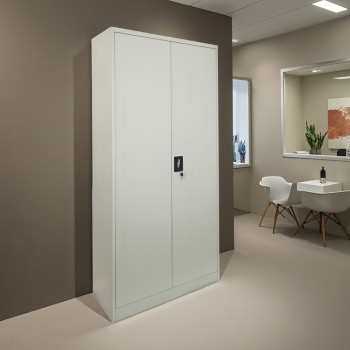 Ντουλάπα Zogi pakoworld μέταλλο με χώρισμα σε απόχρωση ανοιχτό γκρι 90x45x180εκ