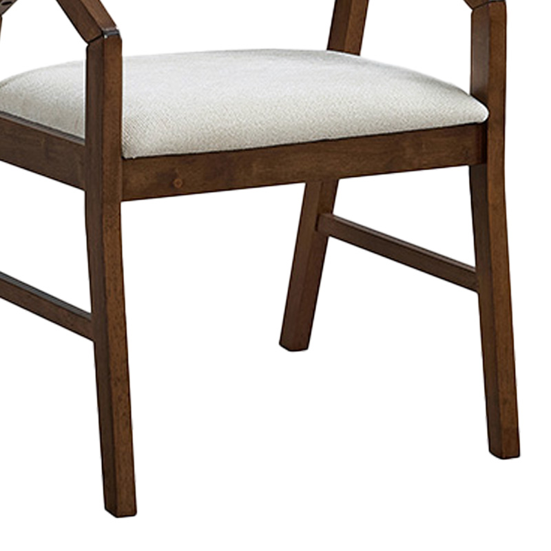 Πολυθρόνα Livia pakoworld rubberwood σε καρυδί-εκρού απόχρωση 47.5x54.5x78εκ