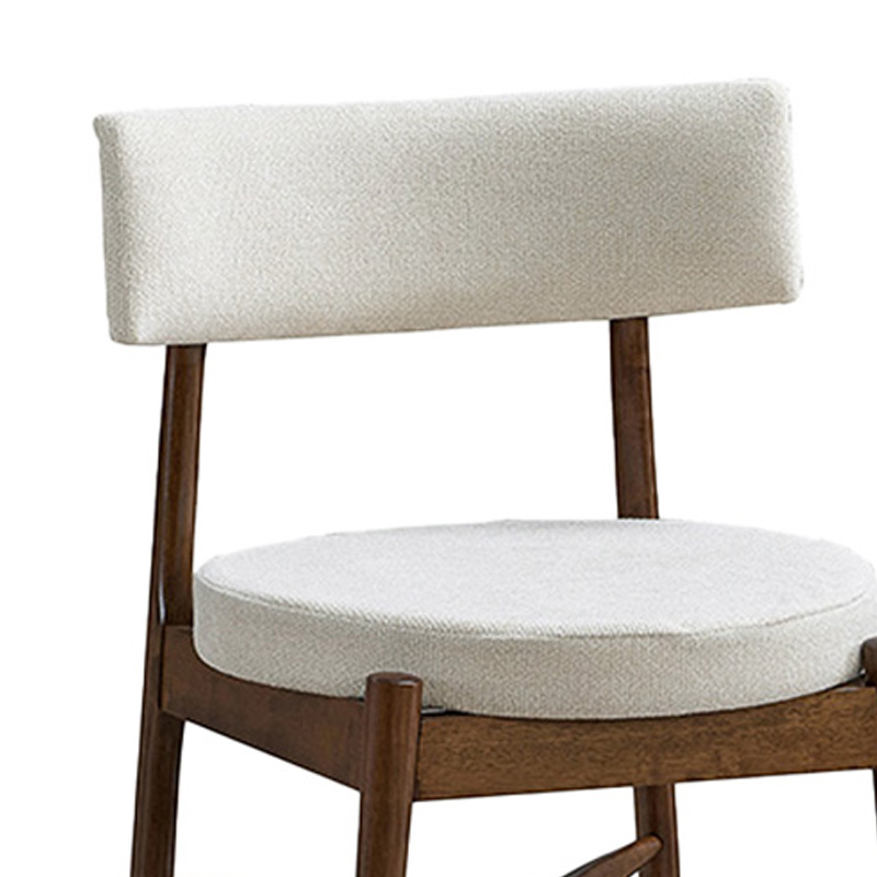 Καρέκλα Raudi pakoworld rubberwood σε καρυδί-εκρού απόχρωση 45.5x45.5x81εκ