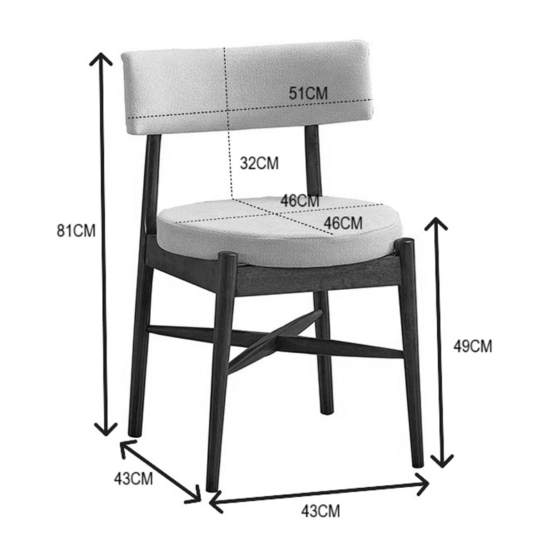 Καρέκλα Raudi pakoworld rubberwood σε καρυδί-εκρού απόχρωση 45.5x45.5x81εκ