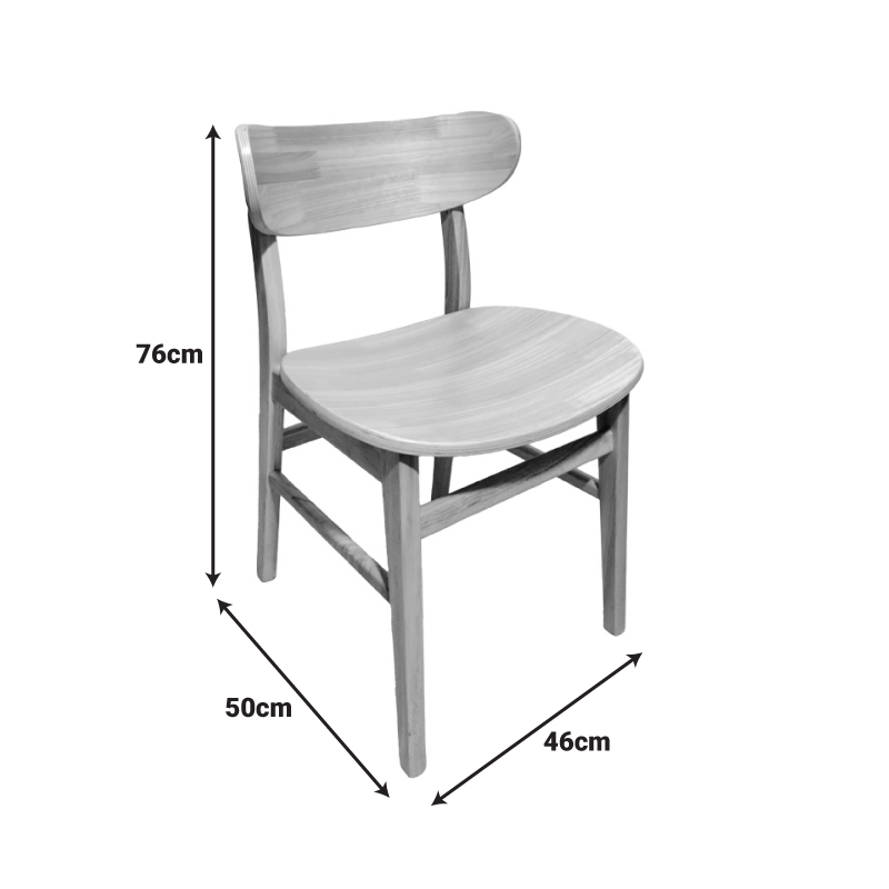 Καρέκλα Lumnia pakoworld rubberwood σε φυσική απόχρωση 46x50x76εκ
