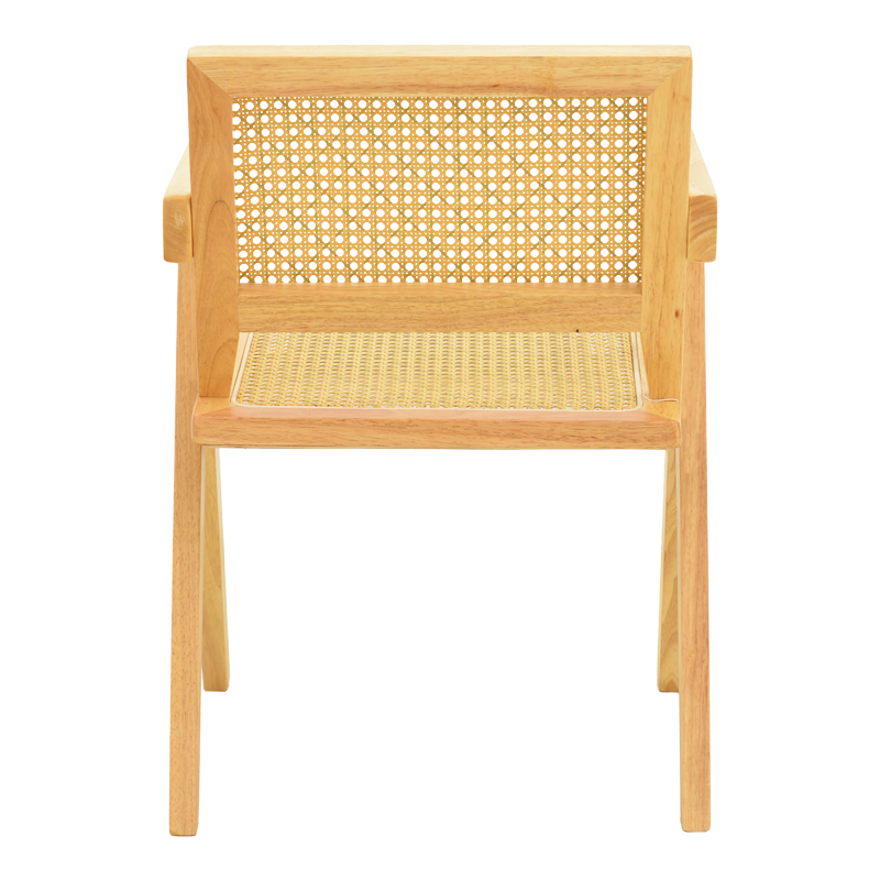 Πολυθρόνα Winslow pakoworld rubberwood-rattan σε φυσική απόχρωση 51x54x80εκ