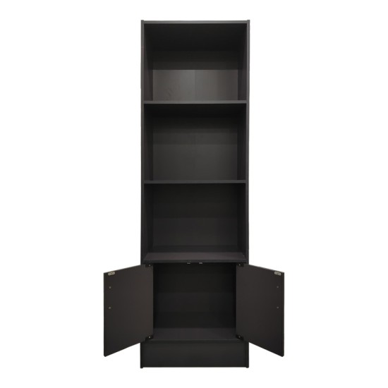 Βιβλιοθήκη Tekaro I pakoworld σε ανθρακί απόχρωση 57x33x180εκ