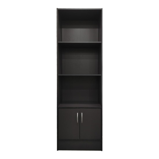 Βιβλιοθήκη Tekaro I pakoworld σε ανθρακί απόχρωση 57x33x180εκ