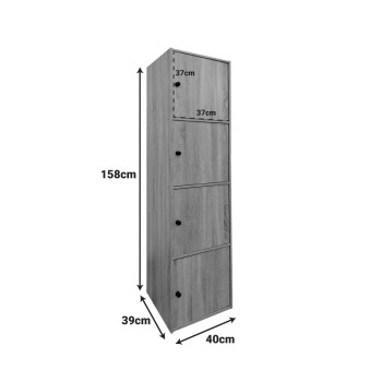 Ντουλάπι-στήλη Gabino pakoworld σε λευκή απόχρωση 40x39x158εκ