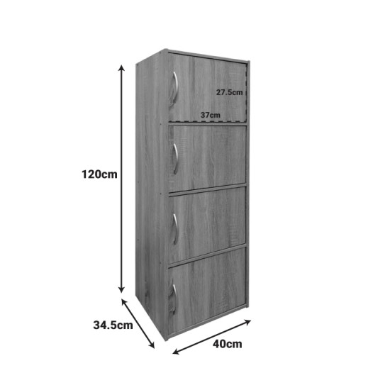 Ντουλάπι-στήλη Gabino I pakoworld σε sonoma απόχρωση 40x34.5x120εκ