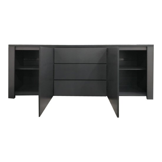Μπουφές Kalya pakoworld σε ανθρακί απόχρωση 220x49x89.5εκ Μπουφές Kalya pakoworld σε ανθρακί απόχρωση 220x49x89.5εκ