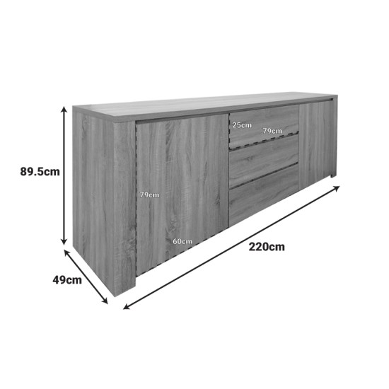 Μπουφές Kalya pakoworld σε ανθρακί απόχρωση 220x49x89.5εκ Μπουφές Kalya pakoworld σε ανθρακί απόχρωση 220x49x89.5εκ