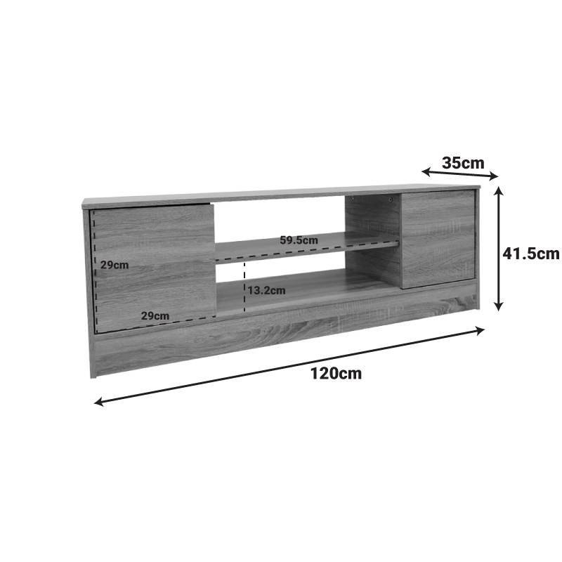 Έπιπλο τηλεόρασης Sasa pakoworld σε sonoma απόχρωση 120x35x41.5εκ
