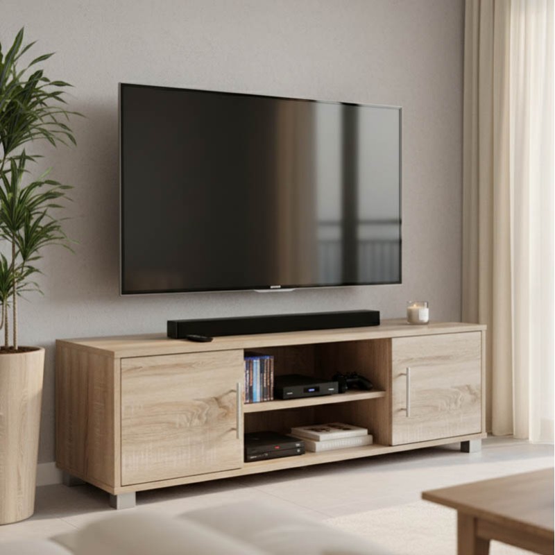 Έπιπλο τηλεόρασης Serank pakoworld σε sonoma απόχρωση 120x40x40εκ