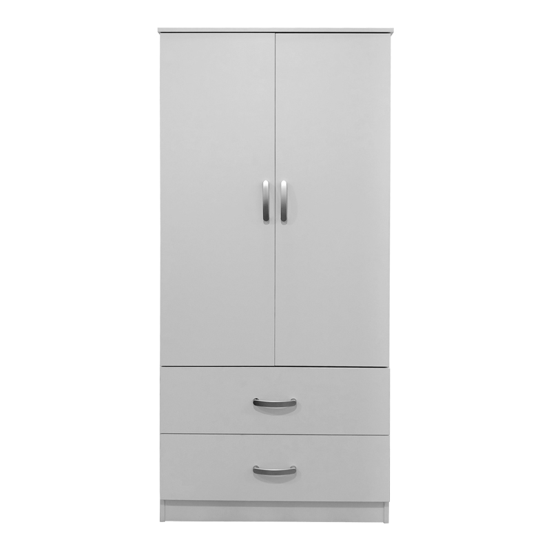 Ντουλάπα δίφυλλη με 2 συρτάρια Lego pakoworld σε λευκή απόχρωση 80x42x180εκ