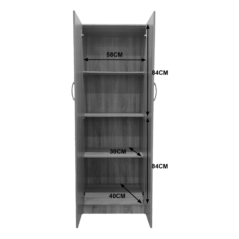 Ντουλάπα δίφυλλη Lego pakoworld σε sonoma-λευκή απόχρωση 60x42x180εκ