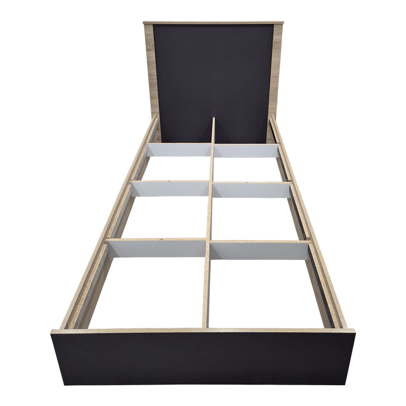 Κρεβάτι Athos pakoworld σε sonoma-ανθρακί απόχρωση 90x190εκ