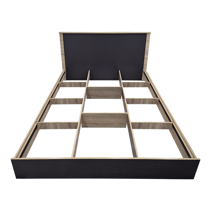 Κρεβάτι Athos pakoworld σε sonoma-ανθρακί απόχρωση 160x200εκ