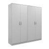 Ντουλάπα τετράφυλλη Athos Ι pakoworld λευκή 160x42x180εκ