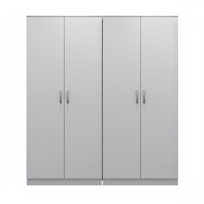 Ντουλάπα τετράφυλλη Athos Ι pakoworld λευκή 160x42x180εκ