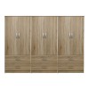Ντουλάπα εξάφυλλη με συρτάρια Lego pakoworld sonoma 240x42x180εκ