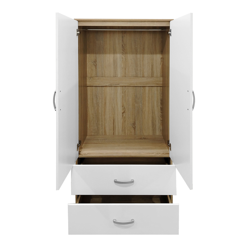 Ντουλάπα τετράφυλλη με συρτάρια Lego pakoworld sonoma- λευκή 160x42x180εκ