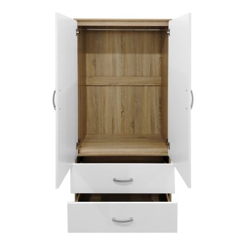 Ντουλάπα τετράφυλλη Lego pakoworld sonoma-λευκό 160x42x180εκ