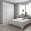 Ντουλάπα τετράφυλλη με πατάρι Athos pakoworld λευκή 160x42x240εκ