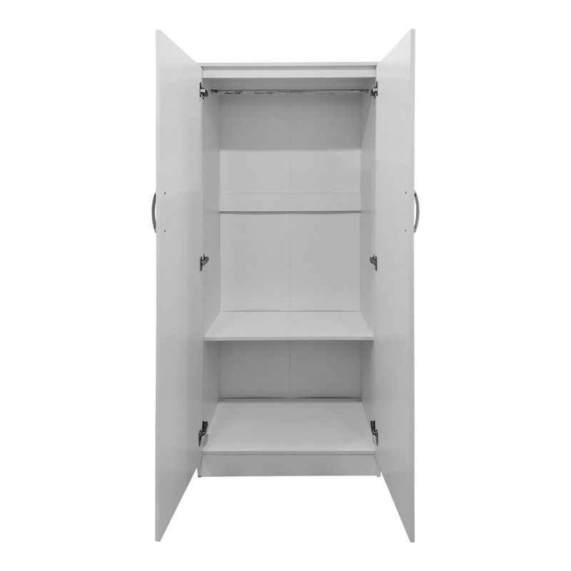 Ντουλάπα τετράφυλλη με πατάρι Athos pakoworld λευκή 160x42x240εκ