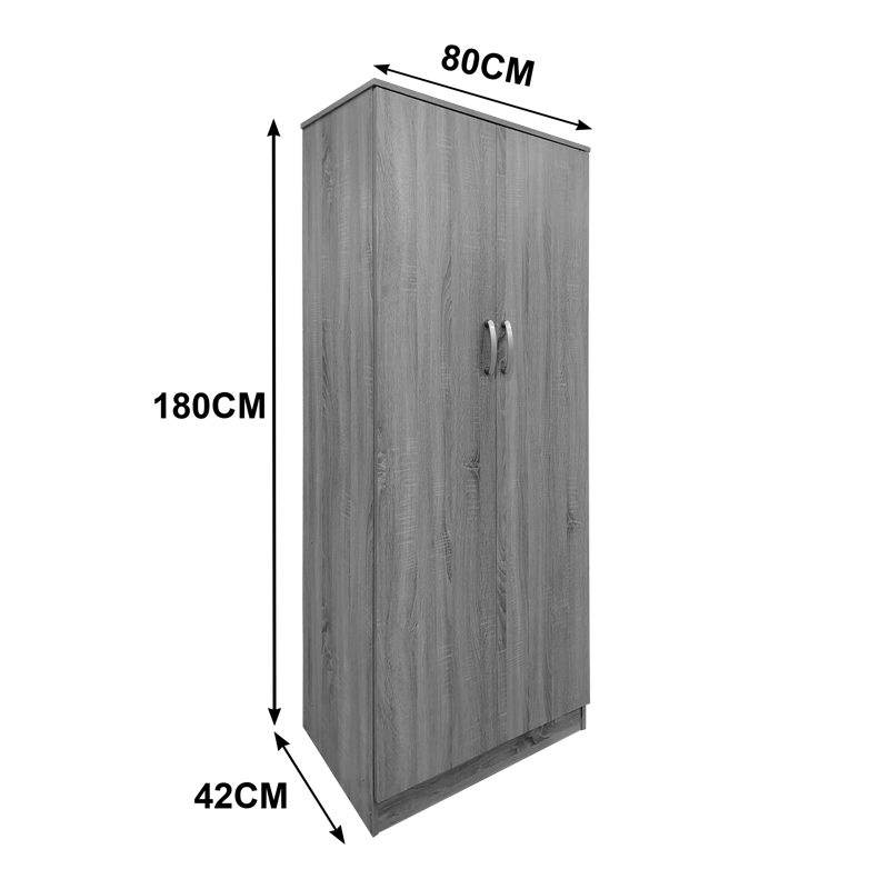 Ντουλάπα τετράφυλλη με πατάρι Athos pakoworld sonoma 160x42x240εκ