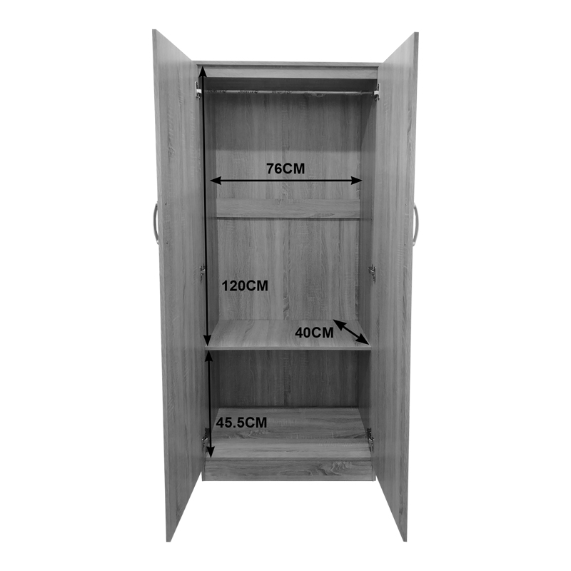 Ντουλάπα τετράφυλλη με πατάρι Athos Ι pakoworld sonoma 160x42x240εκ