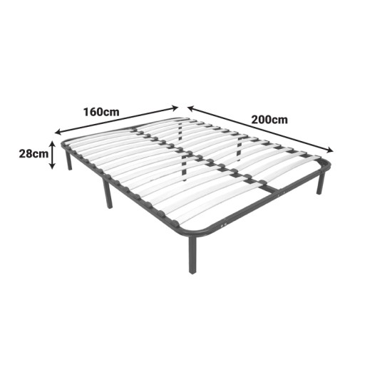 Σομιές μεταλλικός Amaso pakoworld σε μαύρη απόχρωση 160x200x28εκ